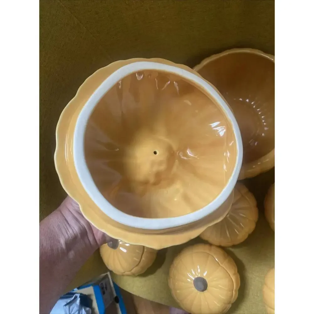 7 Williams Sonoma PUMPKIN Autumn Harvest Soup Lidded Bowls And Large Tureen